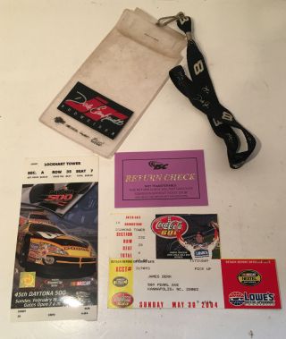 Nascar Ticket Stubs Daytona 2003 Coca Cola 600 With Dale Earnhardt Lanyard