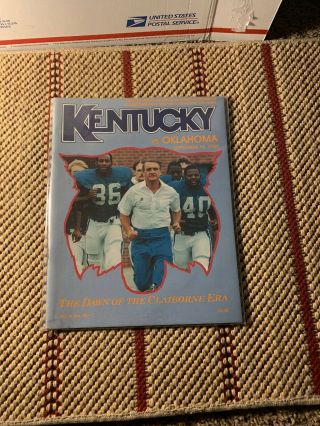 1982 Oklahoma Sooners Kentucky Wildcats Football Program Ou Norman Switzer