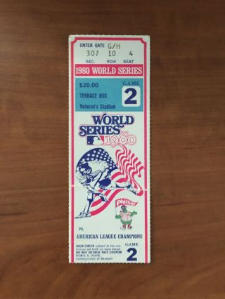 Oct 15,  1980 World Series Game 2 Ticket Stub - Philadelphia Phillies Vs Royals
