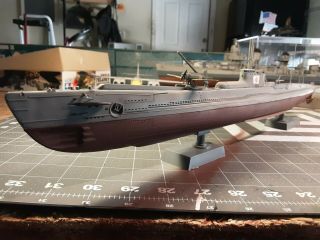 Built Plastic Model In 1/200 Scale Of A Japanese Submarine I - 19 From Ww2.