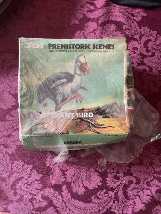 Vintage 1972 Aurora 1/13 Prehistoric Scenes Giant Bird (phororhscos) Model Kit
