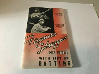 1935 Famous Sluggers Yearbook By Hillerich & Bradsby Ex,