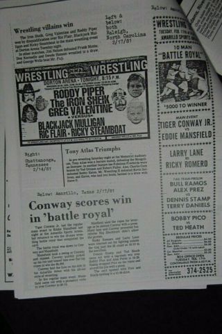 Wrestling clippings Fanzine TNT Times TN FL KS NE TX GA NC NJ VA CA PA NY 1981 3