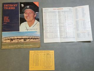 1980 Detroit Tigers Baseball Spring Training Program Al Kaline,  Schedule Roster