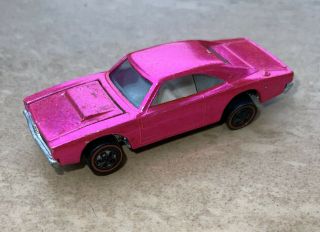 RARE Hot Wheels Redline Custom Dodge Charger 1968 Hot Pink Made in USA 2