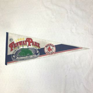 Vintage Boston Red Sox Full Size 12 " X 30 " Felt Pennant Fenway Park 1994