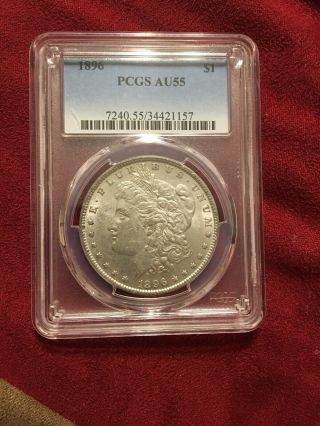 1896 $1 Pcgs Au 55 Morgan Silver Dollar
