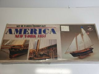 Incomplete Constructo Wooden Model Kit America York 1851 1:56 Jc 80.  827