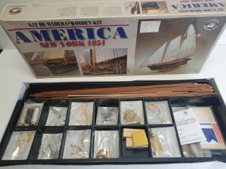 Incomplete Constructo Wooden Model Kit America York 1851 1:56 JC 80.  827 2
