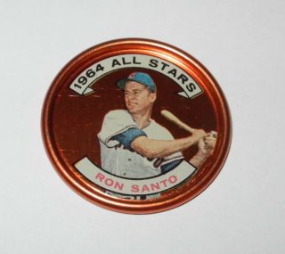 1964 Topps Baseball Coin Pin 146 Ron Santo York Mets All Star
