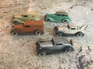 Tootsietoy Graham Commercial Tire Van Lasalle And Others 5 Cars Total.