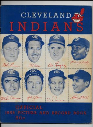 Cleveland,  Indians Official 1955 Picture & Record Book - 1954 American League Champ