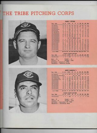 Cleveland,  Indians Official 1955 Picture & Record Book - 1954 American League Champ 2