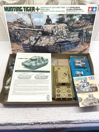 Vintage Tamiya 1/35 German Hunting Tiger Tank Rc - All Parts 1967