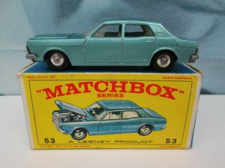 Matchbox/ Lesney 53c Ford Zodiac Mk4 Metallic Blue - Silver Wheels - Boxed