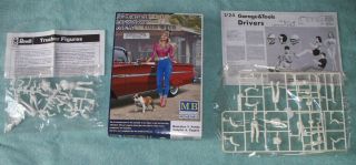 (8) 1:24 Trucker,  Driver And Girl Figure Models,  Decals And Billboard Cards