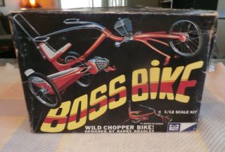 Vintage 1970 Mpc Boss Bike Model Kit Unbuilt Complete Wild Chopper Bike
