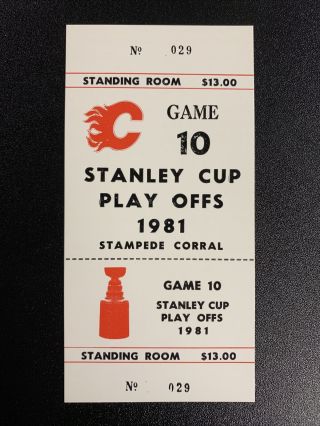 1980 - 81 Calgary Flames Full Nhl Playoff Ticket Stampede Corral 1st Year