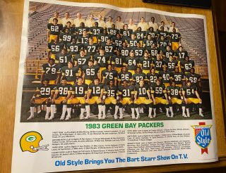 Vintage 1983 Green Bay Packers Team Photo Poster Heileman 