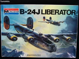 Monogram 1:48 B - 24j Liberator Model Airplane Kit 5601 In Open Box 1976 (m47)