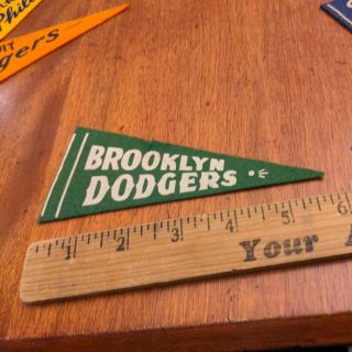1950s Brooklyn Dodgers Mini Felt Baseball Pennant,  Pro Mlb Souvenir,  National
