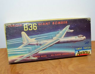 Vintage Aurora Convair B36 Giant Bomber Model Kit 1956 Complete Unbuilt Box