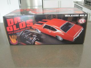 1/18 ACME A1805607 1970 OLDSMOBILE 442 W30 DR OLDS NO.  3 RED 1 OF 996 2