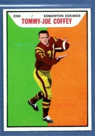 1965 Topps Cfl Football: 33 Tommy - Joe Coffey,  Edmonton Eskimos,  Ex,