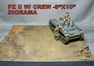 Built 1/35 - Pz Ii With Crew - Diorama Base - 8x10 Inch