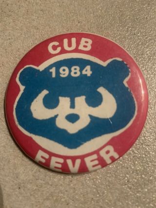 Vintage 1984 Cub Fever Pinback Button 2 1/4 Inch - Rare