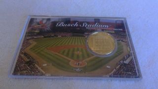 Limited Edition St Louis Cardinals Busch Stadium 24kt Gold Flashed Medallion