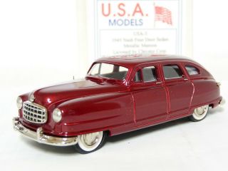 Usa Motor City Us - 3 1/43 1949 Nash Ambassador Handmade White Metal Model Car