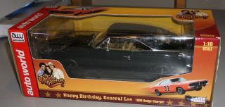 ' 69 Charger Dukes Of Hazzard Happy Birthday General Lee 1/18 Auto World Diecast. 2