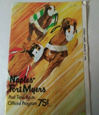 Three Vintage January 1980 Official DOG RACING Programs Naples - Fort Myers 3