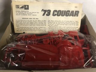 Vintage Orginal MPC 1973 Cougar Customizing Car Model Kit 1 - 7322 - 250 3