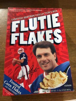1999 Buffalo Bills Doug Flutie Flakes Cereal Box Empty No Cereal