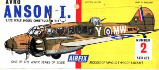 Airfix 1/72 Avro Anson Mk.  I Bag Kit 289 (1962) Ww2 Raf Bcatp Rn Faa Rcaf Raaf