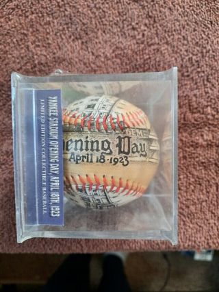 Unforgettaball Yankee Stadium Opening Day 1923 Comm Baseball,  Case And