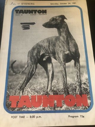 1981 Taunton Greyhound Program,  Their Final Season.