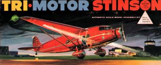 Itc Ideal Toys 1/66 Stinson Model A Tri - Motor Airliner Kit 3722 (1957)
