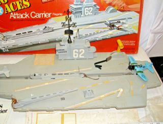 MATTEL FLYING ACES ATTACK CARRIER FLAGSHIP PLAY SET BOXED COMPLETE 4