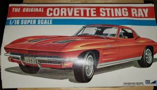Vintage Mpc 1963 Corvette Stingray Model Kit 1/16 Scale (4 Building Versions)