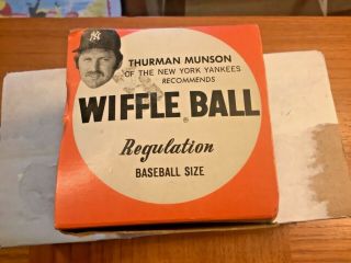 Vintage 1970s Thurman Munson Wiffle Ball And Box.  York Yankees Baseball