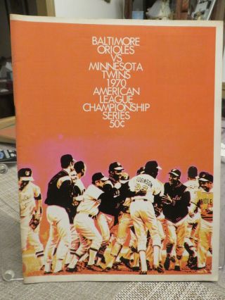 Baltimore Orioles 1970 American Championship League Series Program (vs.  Twins)