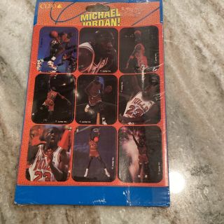 Vintage Michael Jordan 36 Self Adhesive Stickers Basketball Jump Inc Cleo