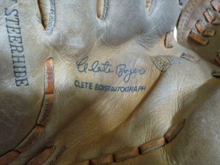 Vintage Clete Boyer Leather Baseball Glove Fielder`s Mitt Trio Hollander USA 2