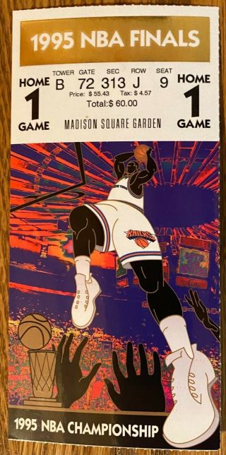 1995 Nba Finals Ticket Game One York Knicks Madison Square Garden Shape