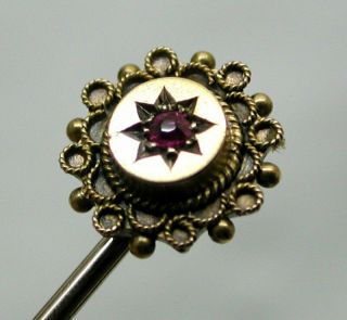 Antique 15 Carat Gold And Ruby Stick / Tie Pin