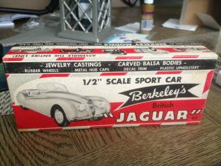 Berkeleys Wooden British Jaguar 1/2 " Scale Sports Car Old Stock