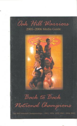 2005 Oak Hill Academy Basketball Game Media Guide - Lawson - Beasley - Mouth Of Wilson